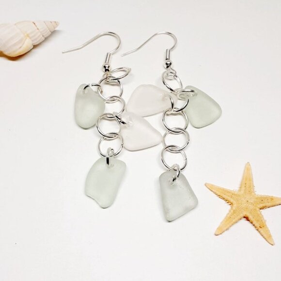 Women's sea glass earrings - Picture 3 of 3